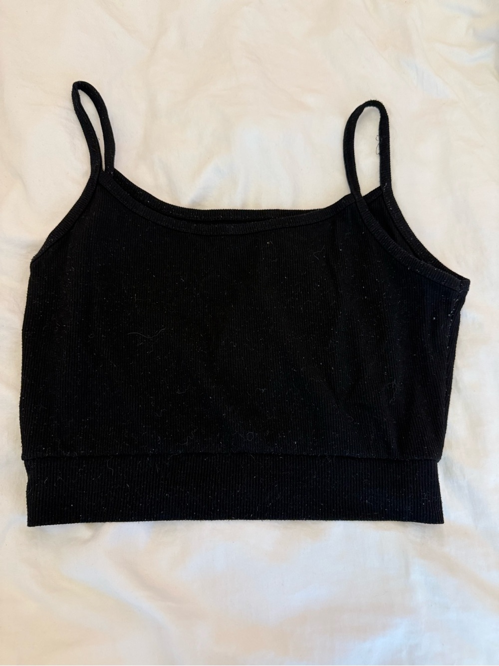 Womenβs Black Ribbed Cropped Tank Top - Classic Slim Fit